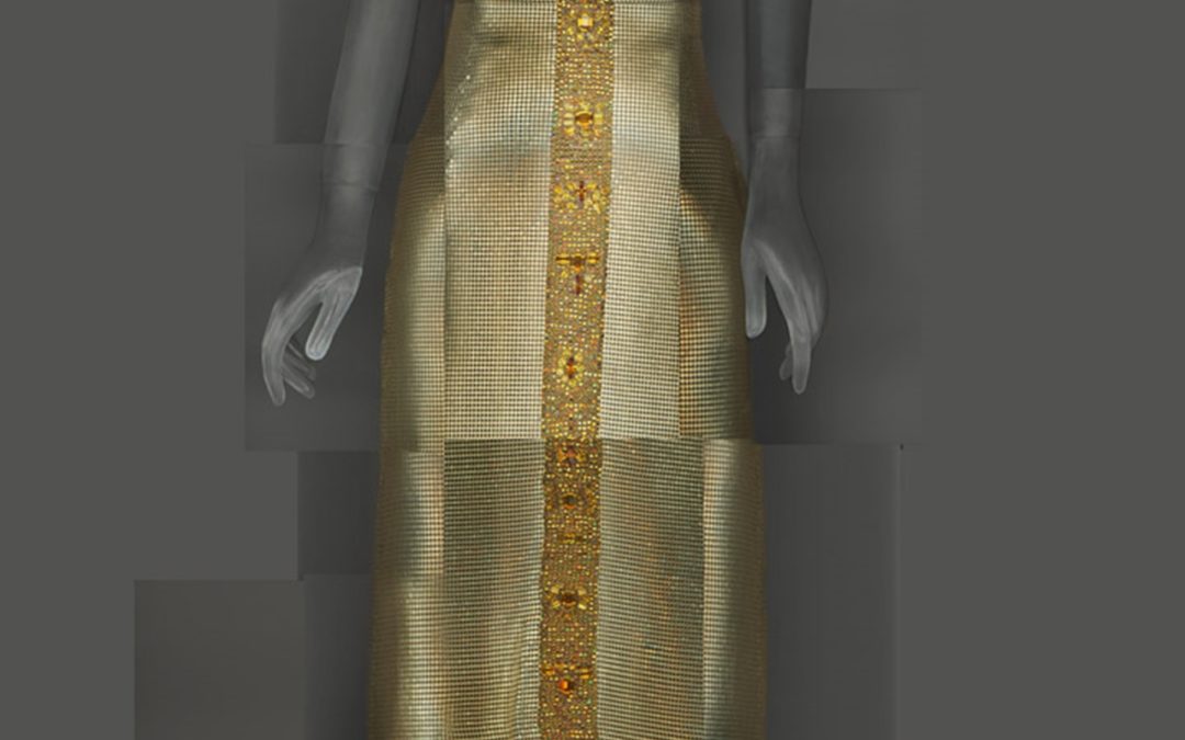 Gianni Versace. Evening dress, autumn/winter 1997–98. The Metropolitan Museum of Art, Gift of Donatella Versace, 1999 (1999.137.1). Digital composite scan by Katerina Jebb